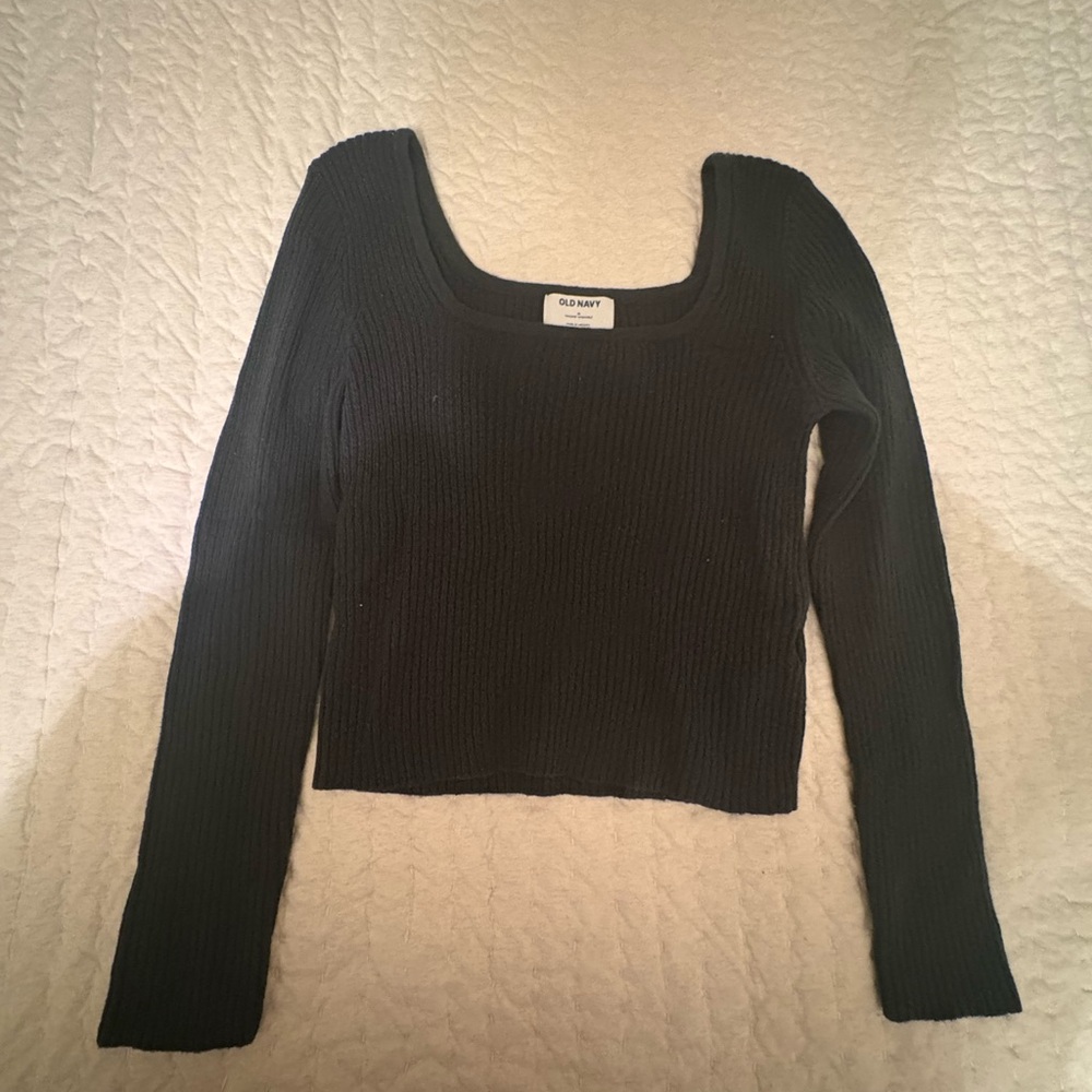 Old Navy Women's Dark Green Long Sleeve Ribbed Top